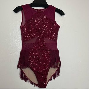 Balera Burgundy Sequin Bodysuit